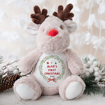 Personalised First Christmas Gift Toy Reindeer Teddy, 3 of 3