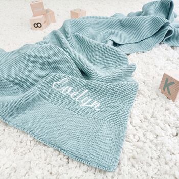 Personalised Soft Cotton Knit Baby Blanket, 2 of 12