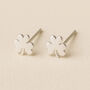 Sterling Silver Lucky Clover Stud Earrings, thumbnail 1 of 5