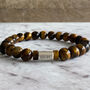 Men's Manchester United Football Fan Tiger's Eye Bracelet, thumbnail 1 of 3