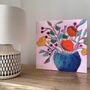 Neon Bright Abstract Floral Painting, thumbnail 3 of 10