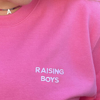 Raising Boys Sweatshirt Baby Blue Or Candy Pink, 5 of 5