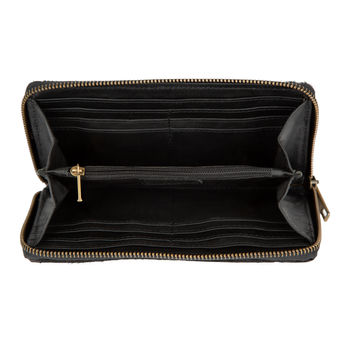 Black Cowhide Leather Clutch And Purse Matching Set, 5 of 9