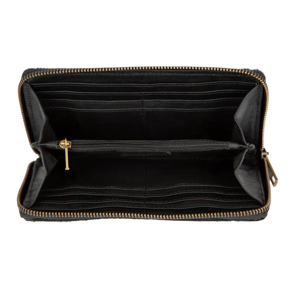 Black Cowhide Leather Clutch And Purse Matching Set By MAHI Leather ...