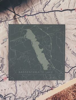 The Lake District Lakes Slate Coaster Set, 5 of 5