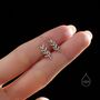 Olive Leaf Stud Earrings In Sterling Silver, thumbnail 6 of 12