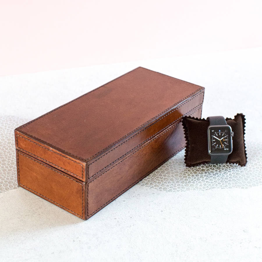 personalised ladies leather watch box large by ginger rose