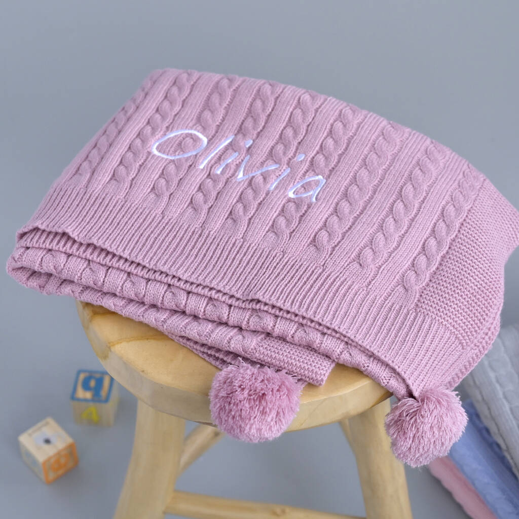Julie Dusty Pink Knitted Blanket.
