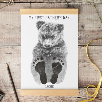 First Father's Day Baby Animal Footprint Kit, 4 of 6