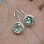 Green Amethyst Silver Earrings: February Birthstone, thumbnail 6 of 10