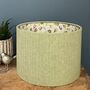 Floral Lined Lime Green Herringbone Tweed Lampshades, thumbnail 8 of 11