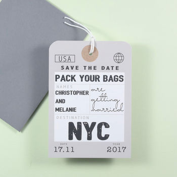 Save The Date Floral Back Luggage Tag, 6 of 9