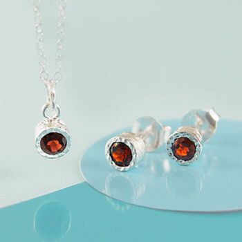 Garnet Sterling Silver January Birthstone Necklace, 2 of 4