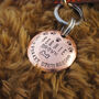 Personalised Copper Pet ID Tag With Bone And Paw Prints, thumbnail 7 of 7