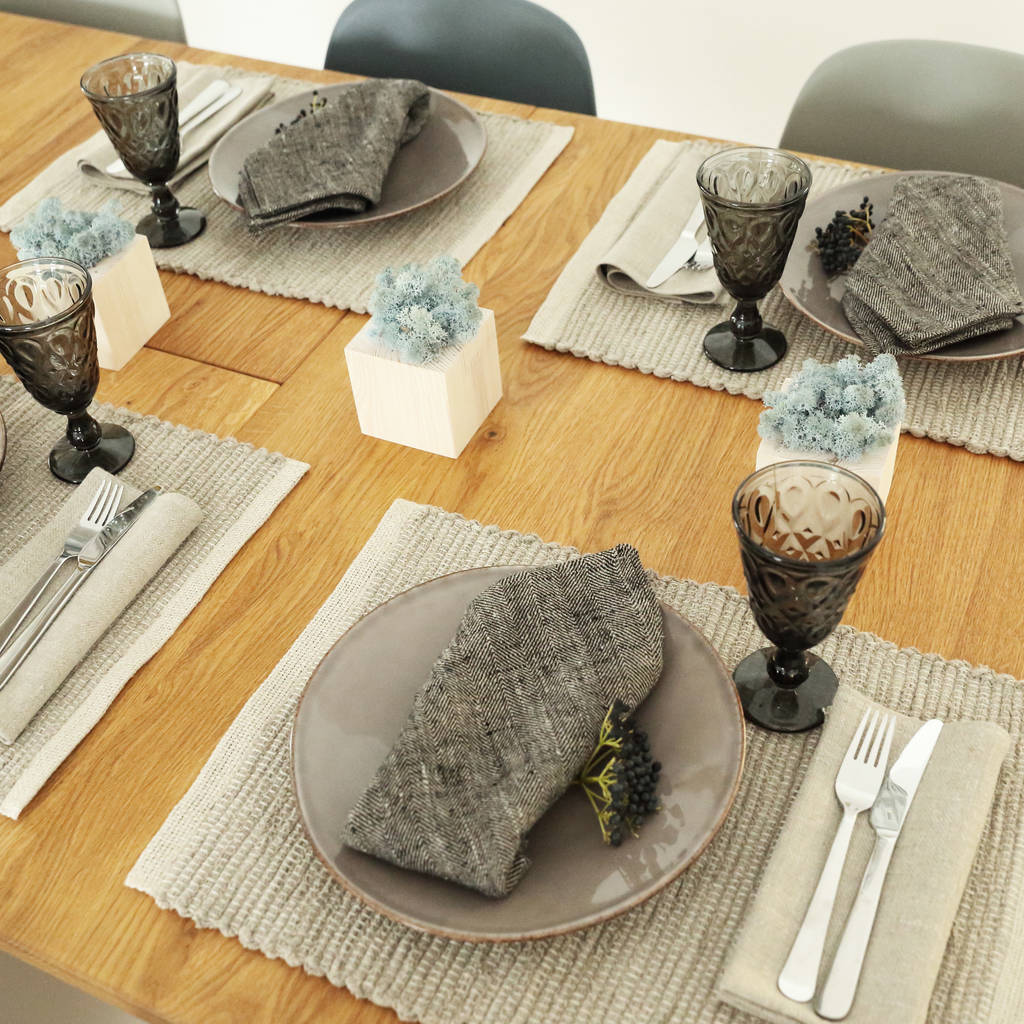 Linen Natural Hand Woven Placemat Set Of Four By LinenMe