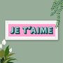 Framed Je T'aime Typography Print, thumbnail 1 of 10