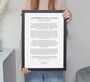 Modern Personalised Black Text Vows Print, thumbnail 1 of 6