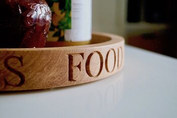 Personalised Wooden Round Storage Tray, 2 of 6