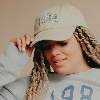 Personalised Varsity Year Denim Baseball Cap, 2 of 6