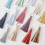 Handmade Leather Bag Tassel Keyring, thumbnail 4 of 12