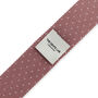 Men's Square End Knitted Tie With Dots | Dusty Pink, thumbnail 4 of 5