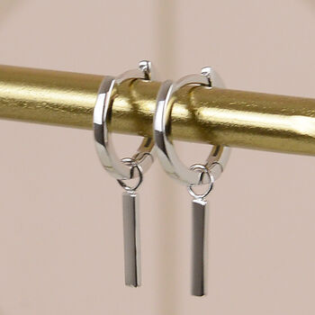 sterling silver earrings huggie drop notonthehighstreet