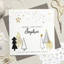 Personalised Merry Christmas Foiled Card Black, thumbnail 1 of 3