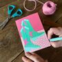 Turquoise Cowboys Boots Greetings Card, thumbnail 1 of 2