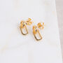 Bramerton Gold Plated Heritage Rectangle Earrings, thumbnail 1 of 4