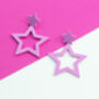 Star Cut Out Pastel Blue Earrings, thumbnail 6 of 6