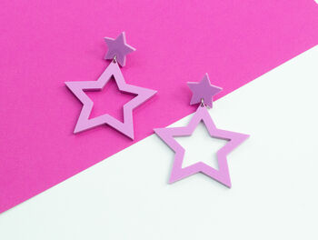 Star Cut Out Pastel Blue Earrings, 6 of 6