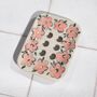 Ceramic Soap Dish With Hand Painted Pink Flowers, thumbnail 1 of 3