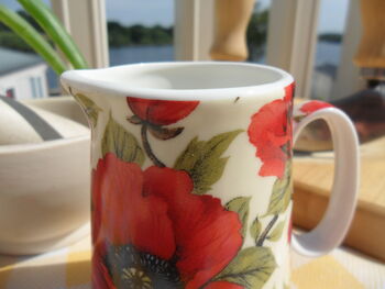 Cream Jug In Red Poppy Design, 2 of 6