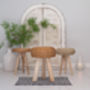 Small Wooden Stool With Wicker Seat, thumbnail 6 of 6