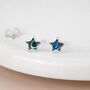 Sterling Silver Paua Shell Micro Star Stud Earrings – 4mm, thumbnail 2 of 6