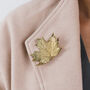 Natural Canadian Maple Leaf Gold Brooch, thumbnail 1 of 9