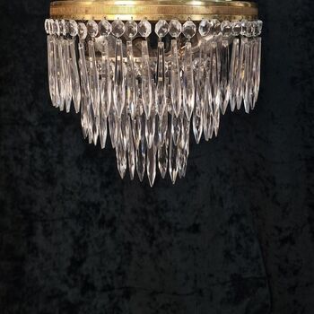 Vintage French Brass Crystal Waterfall, 6 of 12