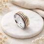 Personalised Sterling Silver Floral Trio Spinner Ring, thumbnail 1 of 10