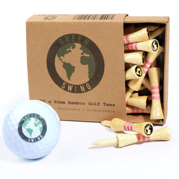 Pink Castle 60mm Bamboo Golf Tees 20pcs Gift, 3 of 7