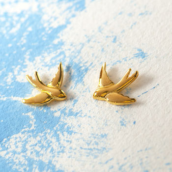 Swallow Silver Stud Earrings On A Gift Card, 2 of 10