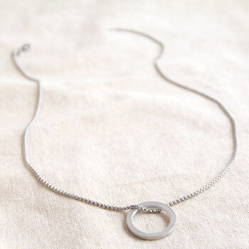 Men's Stainless Steel Hoop Pendant Necklace, 2 of 6