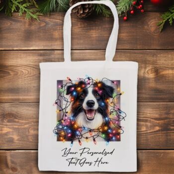 Personalised Border Collie In Christmas Lights, 8 of 10