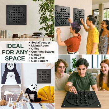 Metal Black Wall Peg Solitaire Board Game, 7 of 8