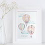 Personalised Hot Air Balloon Art Print, thumbnail 1 of 5