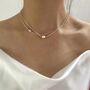 Monaco D’or Gold Pearl White Oval Double Layer Gift Necklace, thumbnail 2 of 5