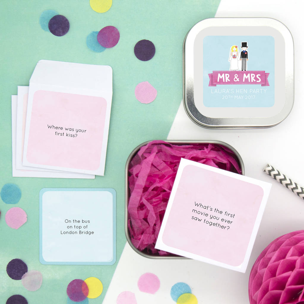 personalised 'his and hers' hen party game by cotton twist ...