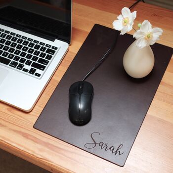 Personalised Premium Leather Mouse Pad, Initials, Name, 2 of 11