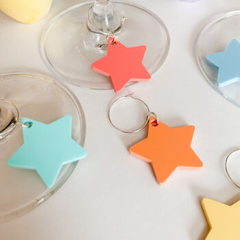 Acrylic Pastel Star Glass Charms Set Of Six, 3 of 4