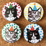 Set Of Party Cat Badges, thumbnail 2 of 4