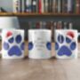 Personalised Cat Paw Snowflakes Christmas Gift Mug, thumbnail 2 of 2